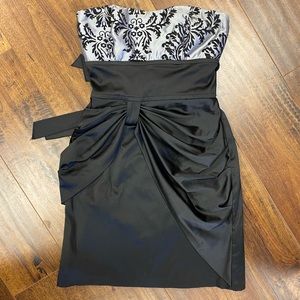 Strapless Satin Mini Dress Back Zip Size 1